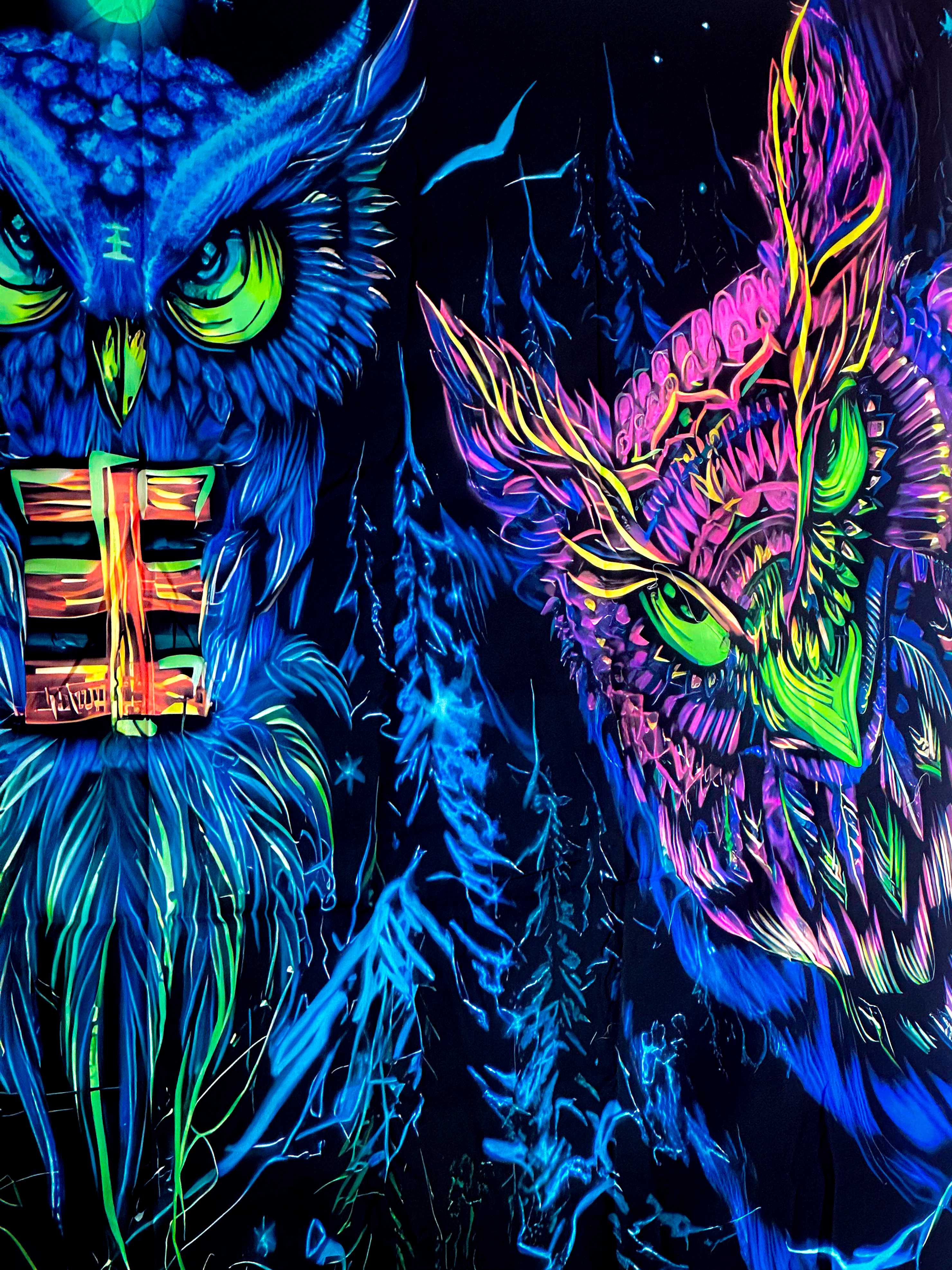 Tapisérie UV Trippy owls Psychonautik.cz 2